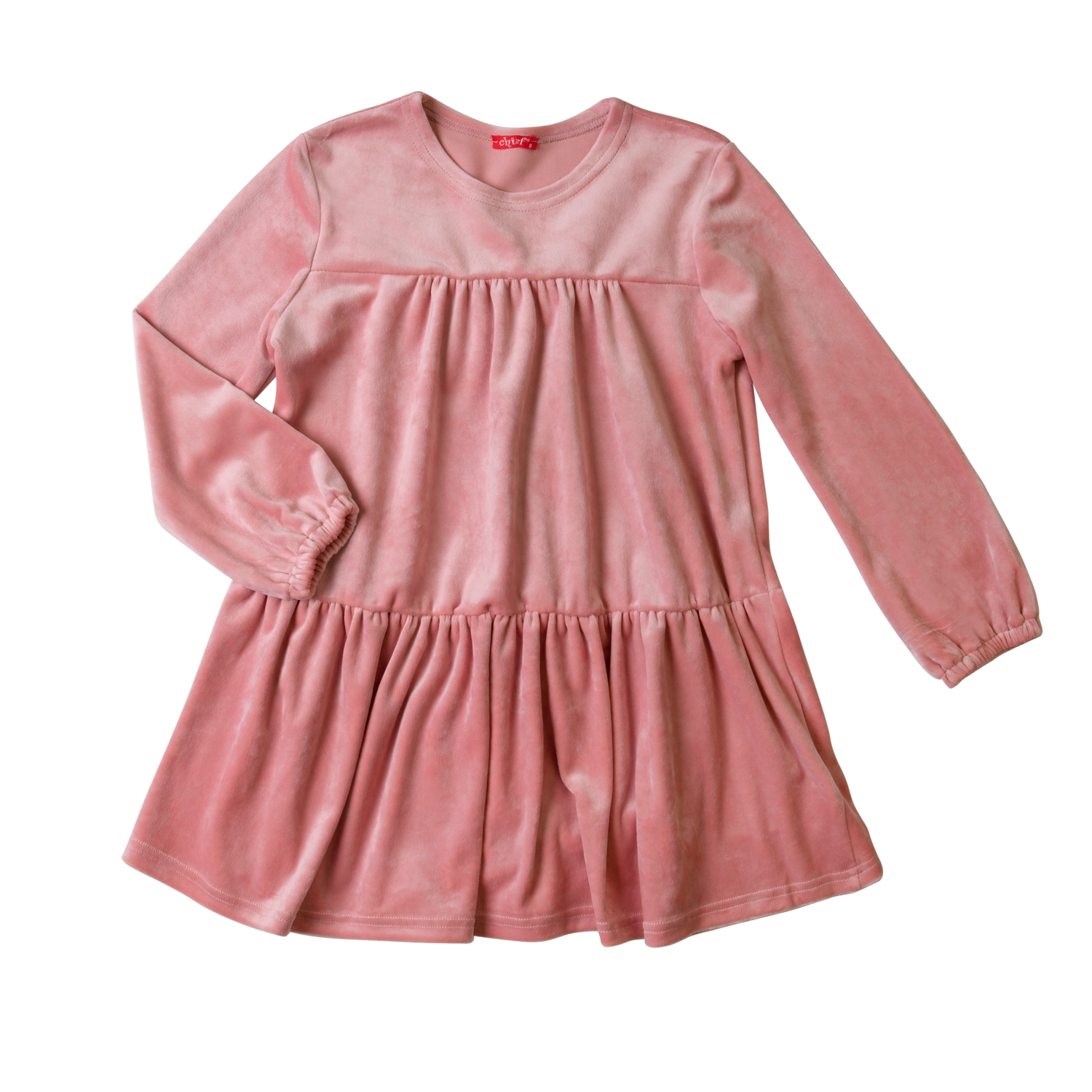 Φόρεμα χειμερινό βελουτέ σε ροζ χρώμα με σούρες εμπρός και πίσω -12.2003R 8 ετών 64682