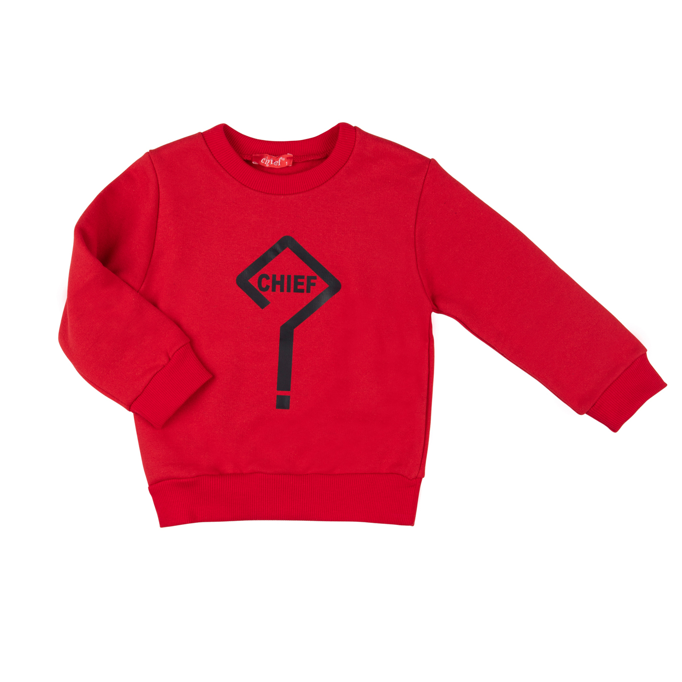 Μπεμπέ χειμερινή μπλούζα για αγόρι κόκκινη με τύπωμα εμπρός ερωτηματικό -12.3950K 1 ετών