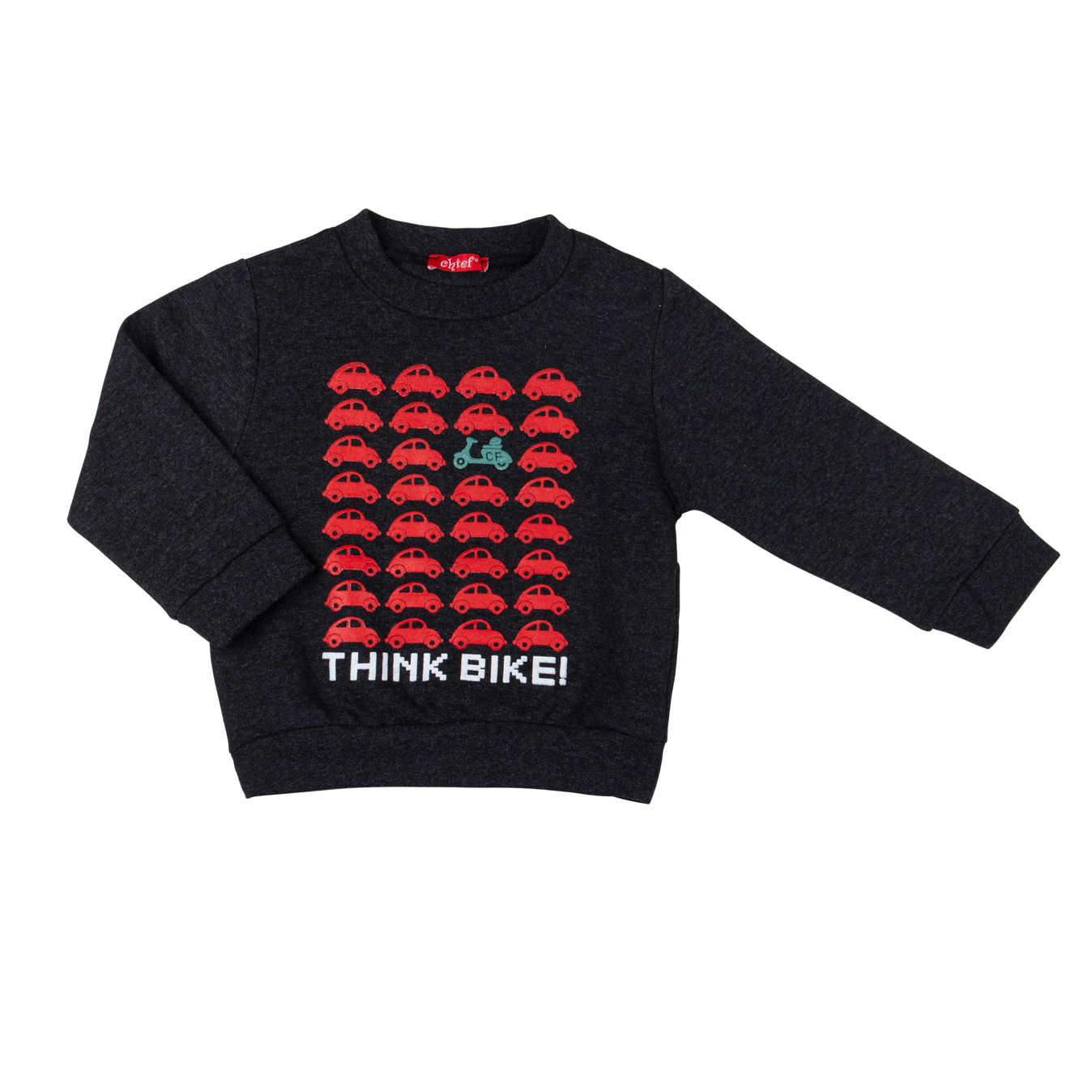 Μπεμπέ χειμερινή μπλούζα για αγόρι ανθρακί με τύπωμα εμπρός αυτοκίνητα -12.3953AN 3 65596