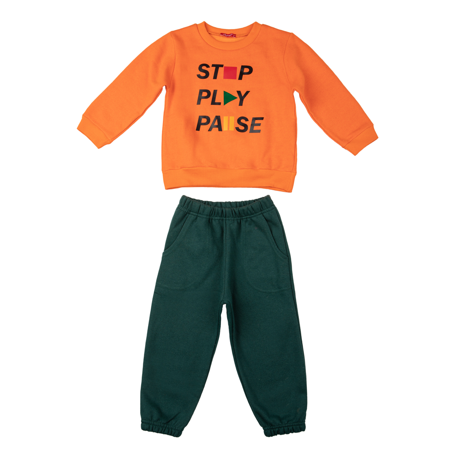 Μπεμπέ σετ φόρμα χειμερινό για αγόρι σε πορτοκαλί πράσινο χρώμα -22.2952P 4 ετών